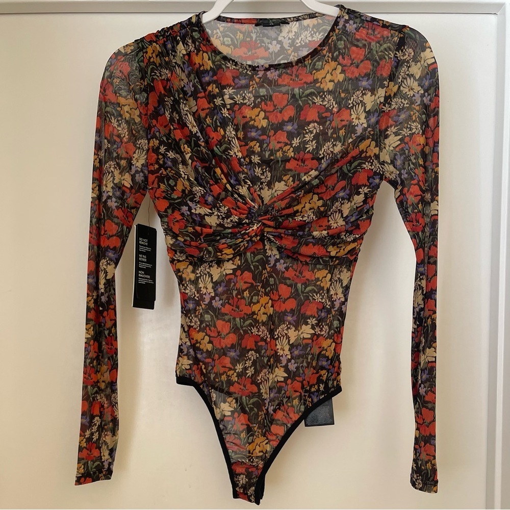 Marciano Guess Sheer Ditsy Floral Bodysuit